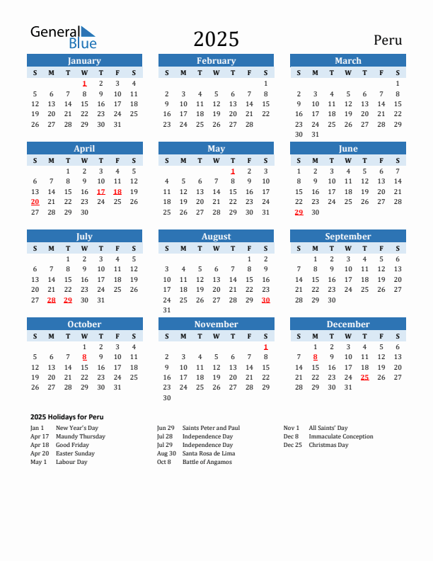 Calendario de promociones deportivas en Perú 2025